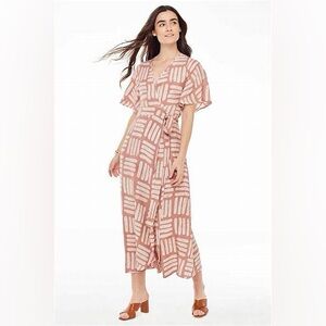 Osei-Duro tulip wrap dress in pink basket Batik Print